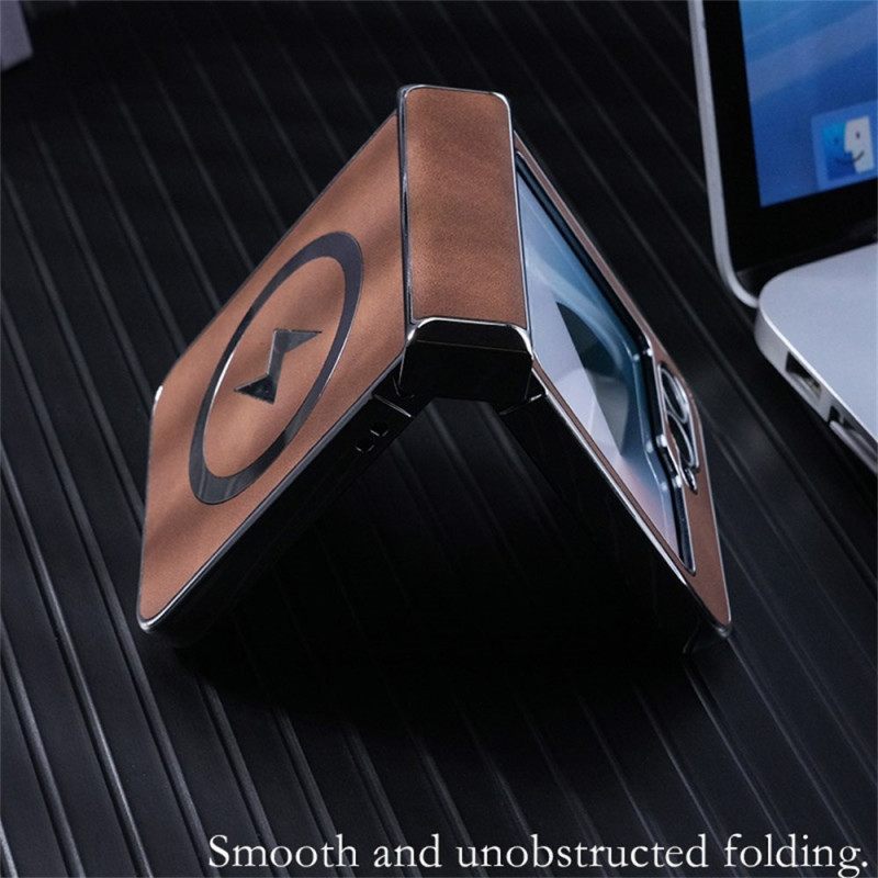 Kuori Samsung Galaxy Z Flip 7 Fe Magsafe-yhteensopiva Nahkaefekti