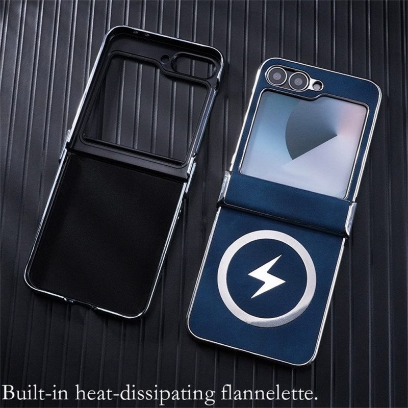 Kuori Samsung Galaxy Z Flip 7 Fe Magsafe-yhteensopiva Nahkaefekti