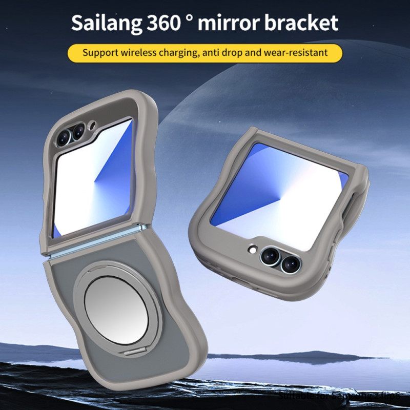 Kuori Samsung Galaxy Z Flip 7 Fe Pyörivä Jalusta Ja Sisäänrakennettu Peili