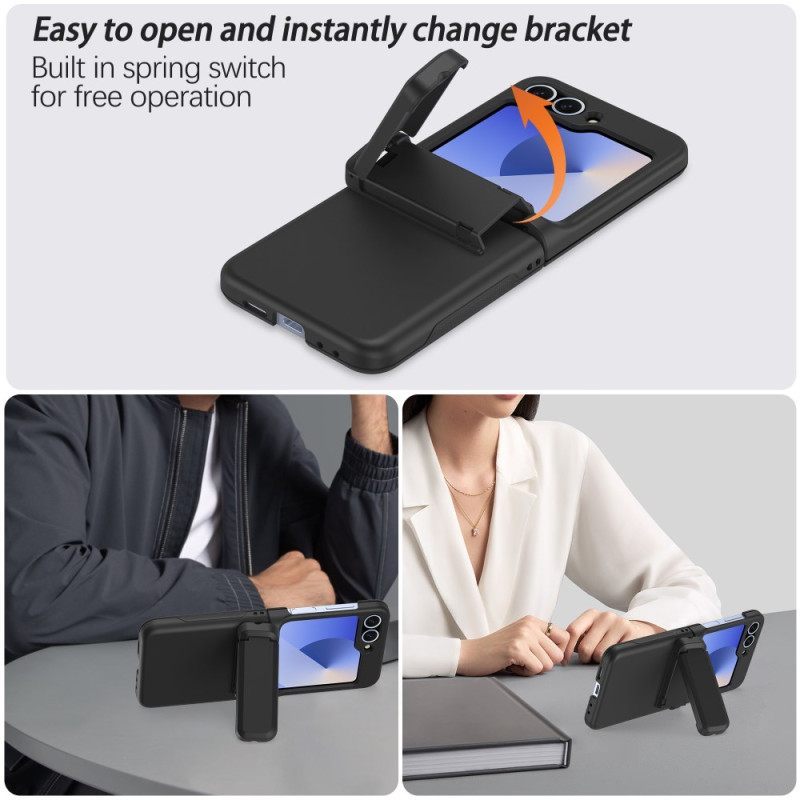 Kuori Samsung Galaxy Z Flip 7 Fe Sisäänrakennettu Jalusta Ja Korttipidike
