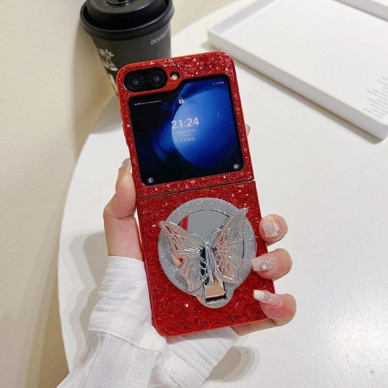 Kuori Samsung Galaxy Z Flip 7 Fe Strassilla Koristeltu Perhosjalusta