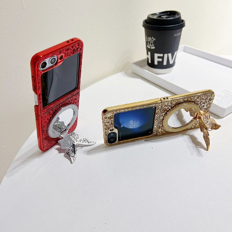 Kuori Samsung Galaxy Z Flip 7 Fe Strassilla Koristeltu Perhosjalusta