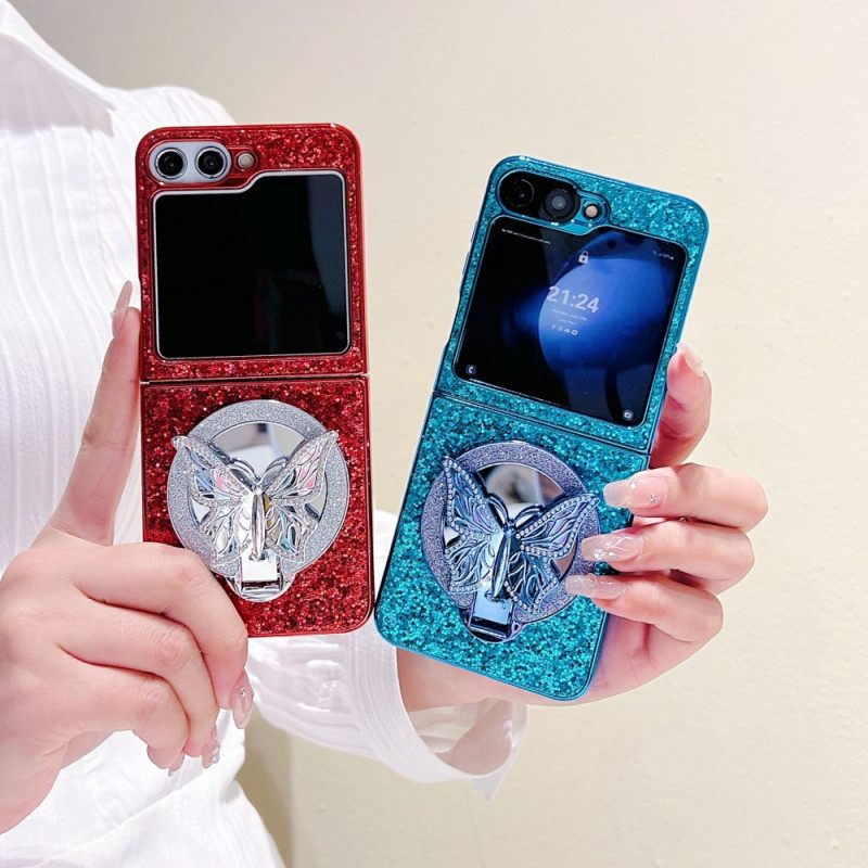 Kuori Samsung Galaxy Z Flip 7 Fe Strassilla Koristeltu Perhosjalusta