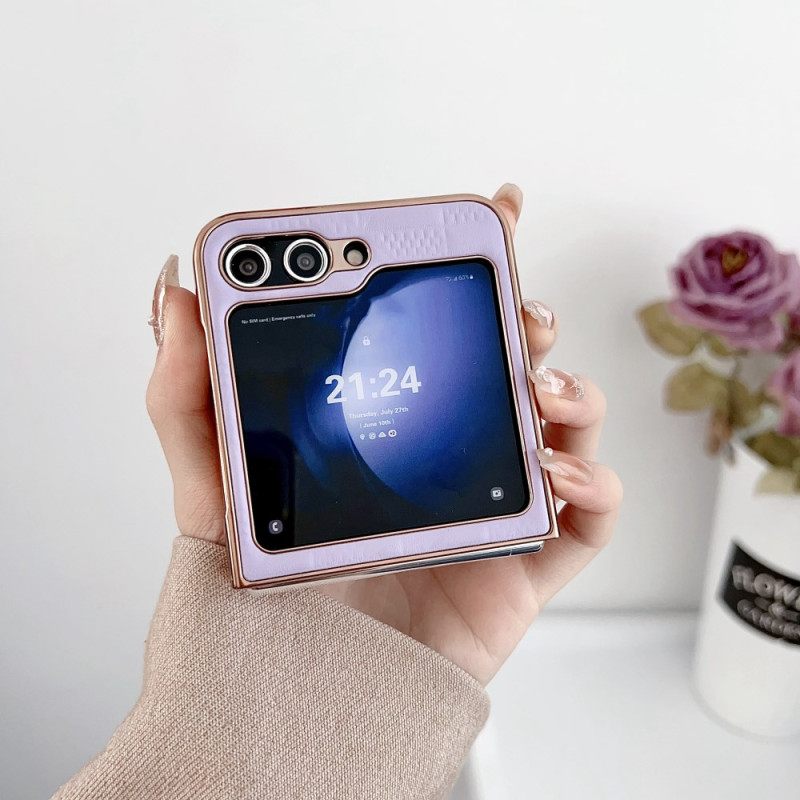 Kuori Samsung Galaxy Z Flip 7 Fe Tikatut Reunat Metalliefektillä