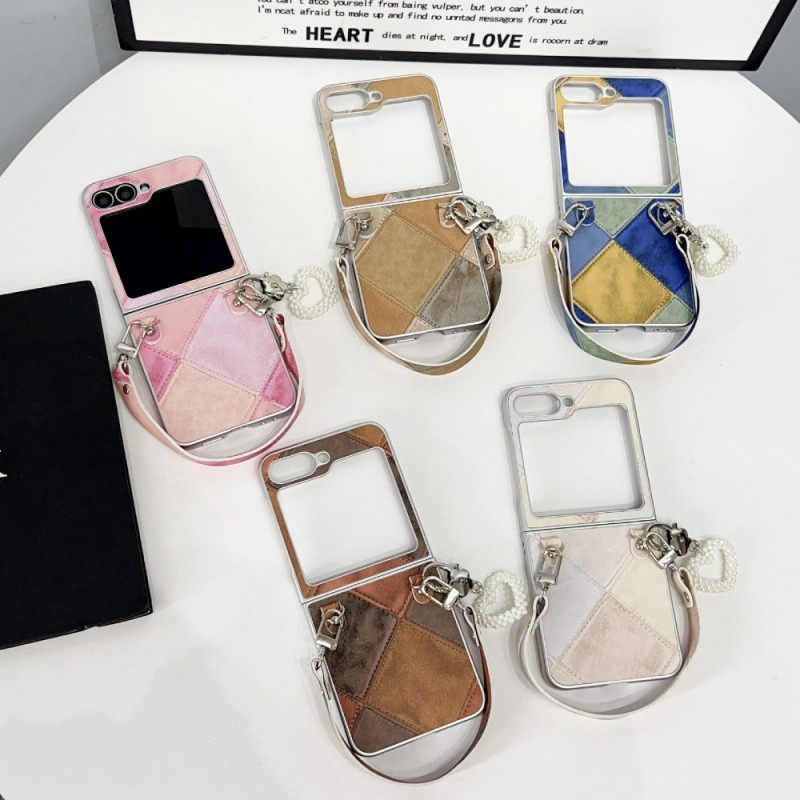 Kuori Samsung Galaxy Z Flip 7 Fe Timanttikuvio Hihnalla