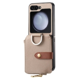 Kuori Samsung Galaxy Z Flip 7 Fe Vetoketjullinen Tasku Ja Sormuspidike Suojakuori