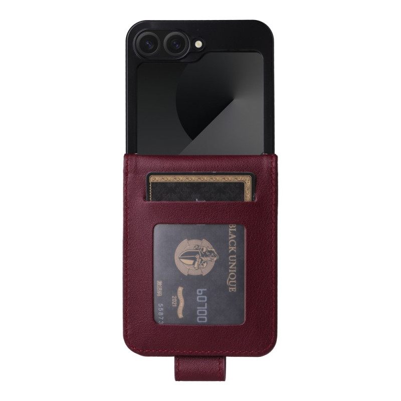 Puhelinkuoret Samsung Galaxy Z Flip 7 Fe Nahkakuvioinen Korttikotelo