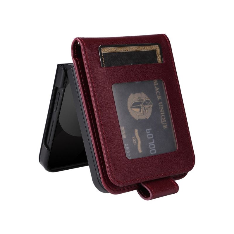 Puhelinkuoret Samsung Galaxy Z Flip 7 Fe Nahkakuvioinen Korttikotelo