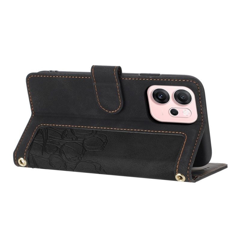 Kotelot Oppo Reno 14f 5g Kukallinen Mokkanahkaefekti