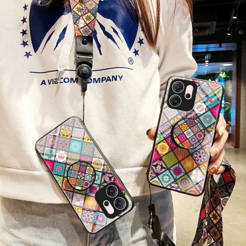 Kuori Oppo Reno 14f 5g Tilkkutäkkien Muotoinen Jalusta Ja Nauha