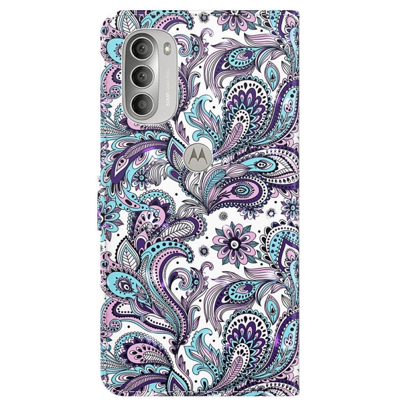 Nahkakotelo Moto G51 5G Paisley Kuvio