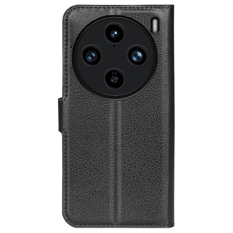 Kotelot Vivo X100 Pro Litsikuvioinen Tekonahka