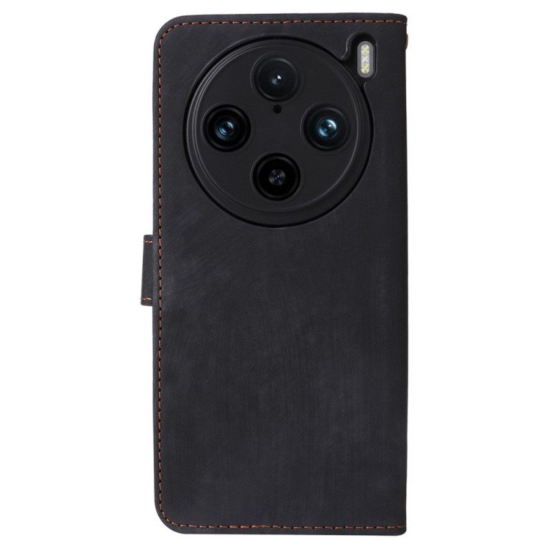 Kotelot Vivo X100 Pro Mokkanahkakuvioinen Ranneke Suojakuori