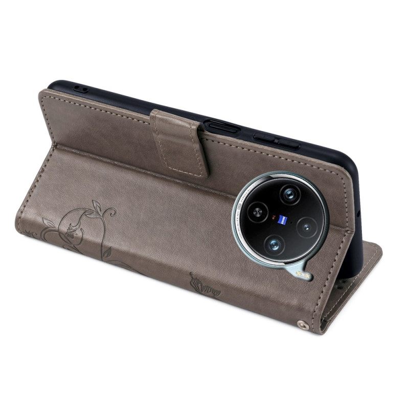 Kotelot Vivo X100 Pro Puhelinkuoret Kukkakuvioinen Hihna