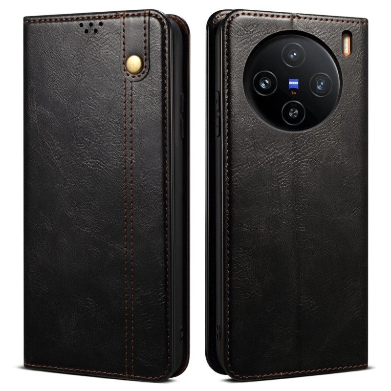 Nahkakotelo Vivo X100 Pro Puhelinkuoret Vahattu Tekonahka