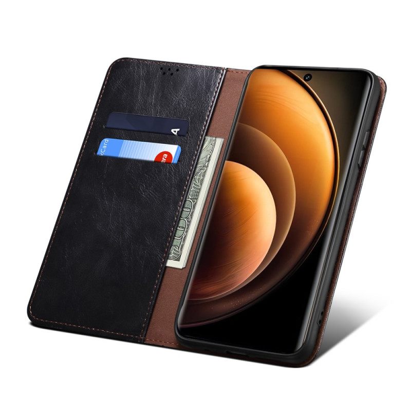 Nahkakotelo Vivo X100 Pro Puhelinkuoret Vahattu Tekonahka