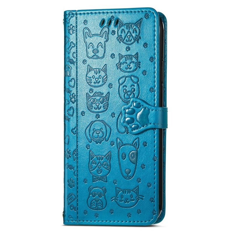 Nahkakotelo Oppo A16 / A16s Animated Animals