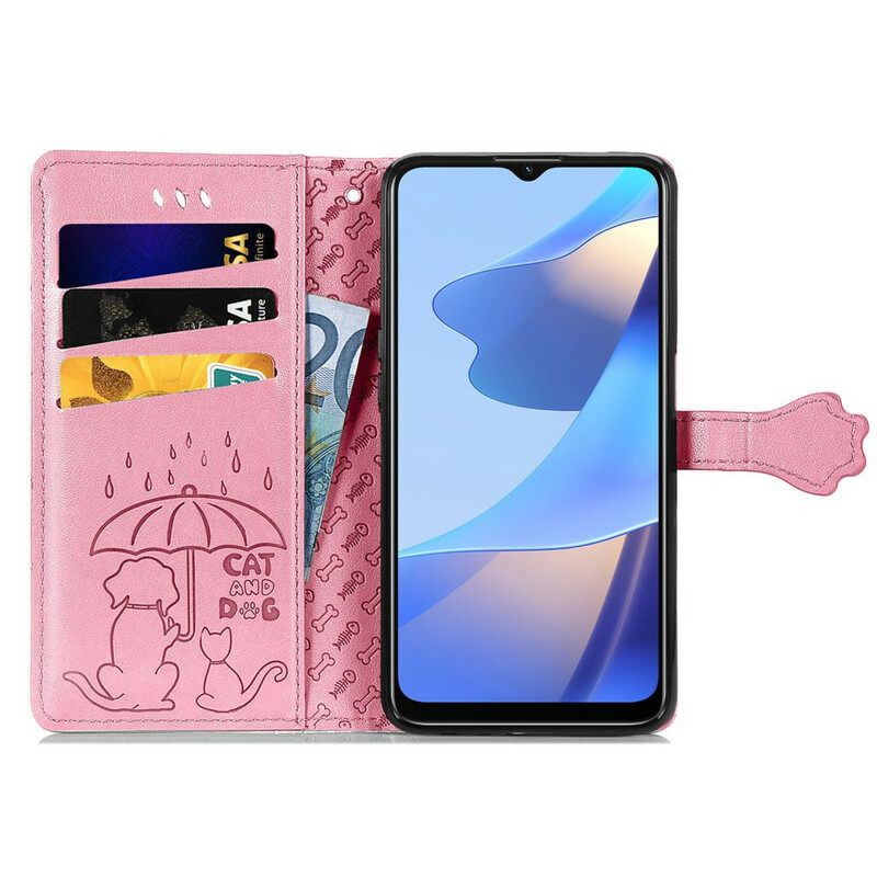Nahkakotelo Oppo A16 / A16s Animated Animals