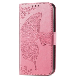 Nahkakotelo Oppo A16 / A16s Half Butterflies