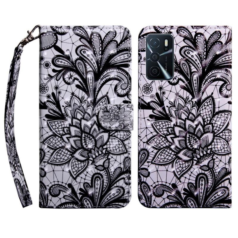 Nahkakotelo Oppo A16 / A16s Täysin Pitsiä