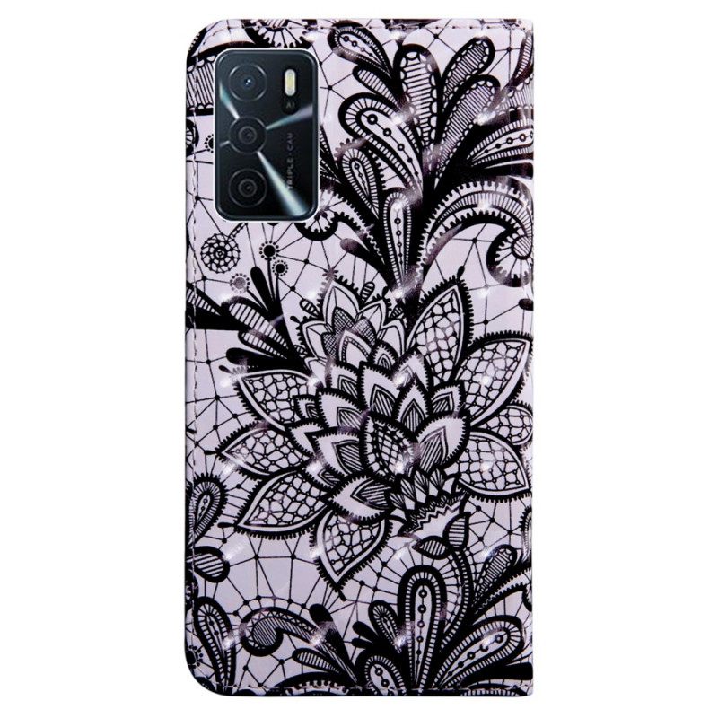 Nahkakotelo Oppo A16 / A16s Täysin Pitsiä
