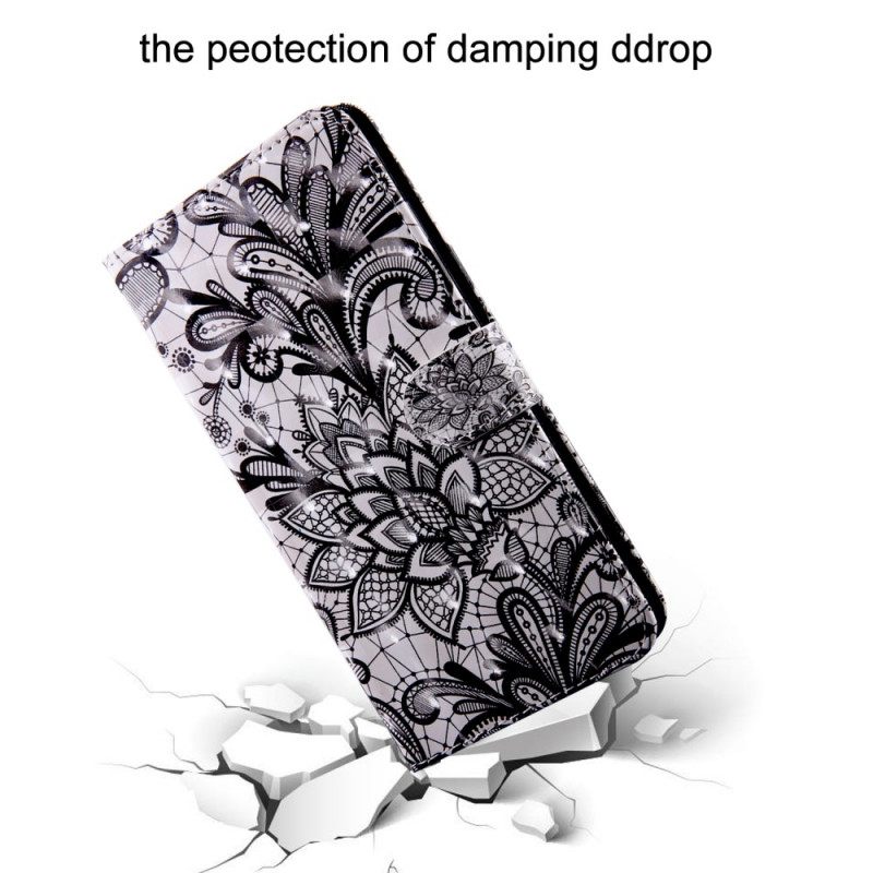 Nahkakotelo Oppo A16 / A16s Täysin Pitsiä