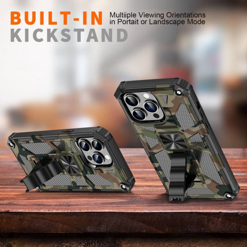 Case iPhone 14 Pro Max Camouflage Irrotettava Tuki