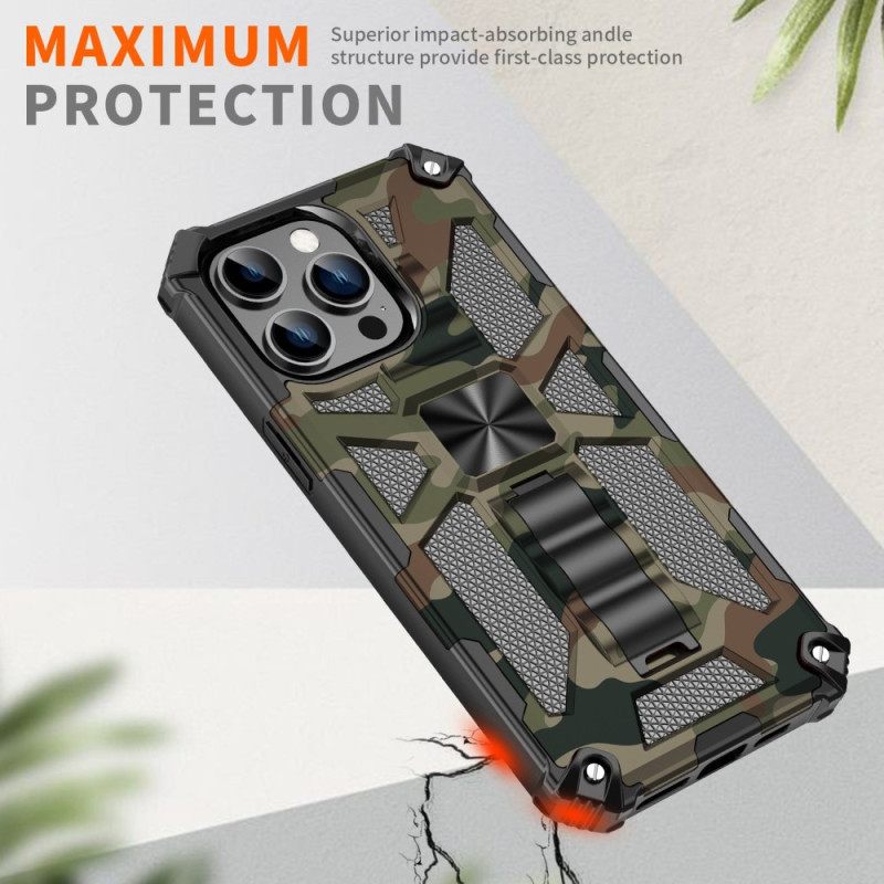 Case iPhone 14 Pro Max Camouflage Irrotettava Tuki