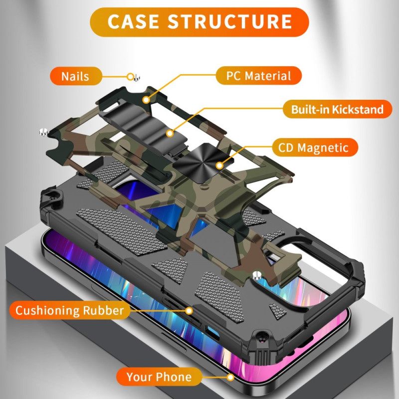 Case iPhone 14 Pro Max Camouflage Irrotettava Tuki