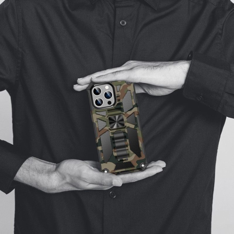 Case iPhone 14 Pro Max Camouflage Irrotettava Tuki