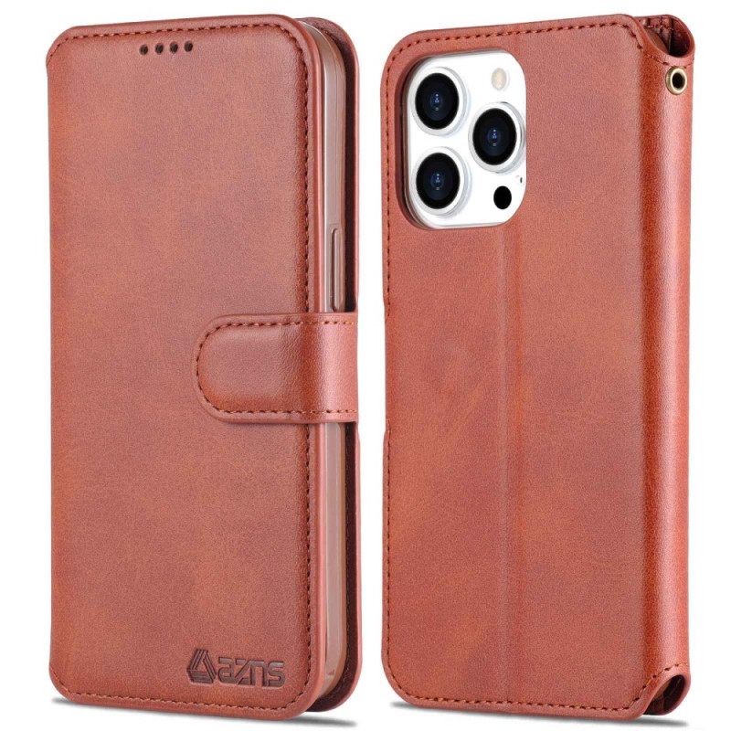 Flip Case iPhone 14 Pro Max Azns Keinonahkaa