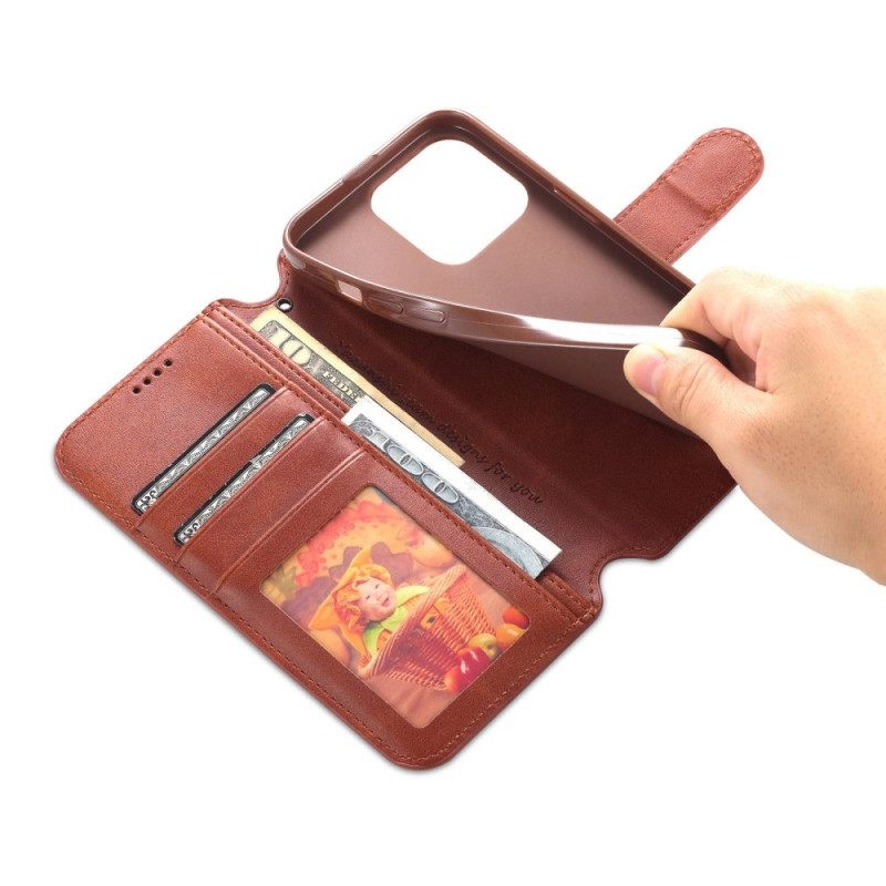 Flip Case iPhone 14 Pro Max Azns Keinonahkaa