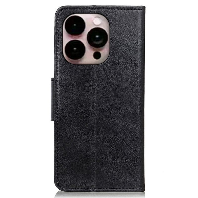 Flip Case iPhone 14 Pro Max Tyylinen Nahkainen Lukko Käännettävä