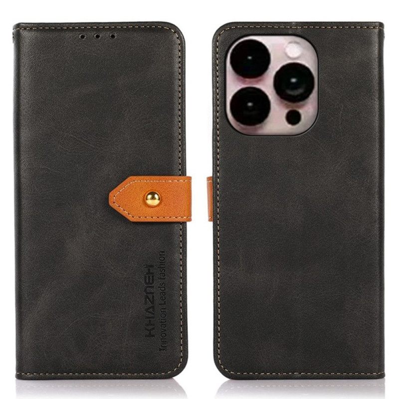 Kotelot iPhone 14 Pro Max Bicolor Golden Clasp Khazneh