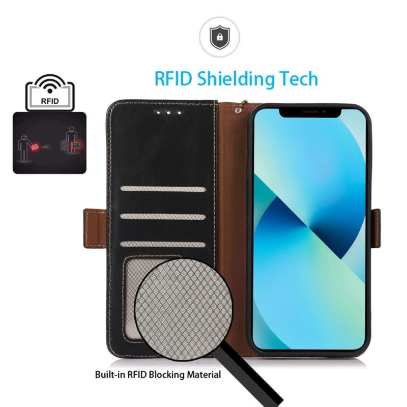 Kotelot iPhone 14 Pro Max Genuine Leather Rfid-toiminto