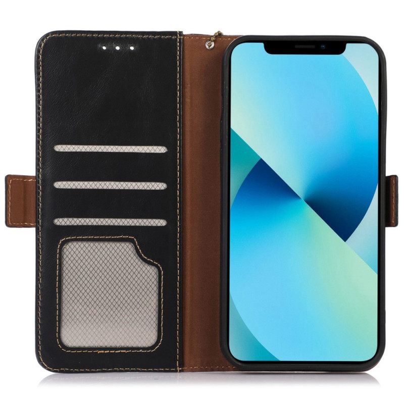 Kotelot iPhone 14 Pro Max Genuine Leather Rfid-toiminto