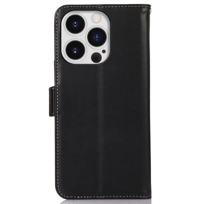 Kotelot iPhone 14 Pro Max Genuine Leather Rfid-toiminto