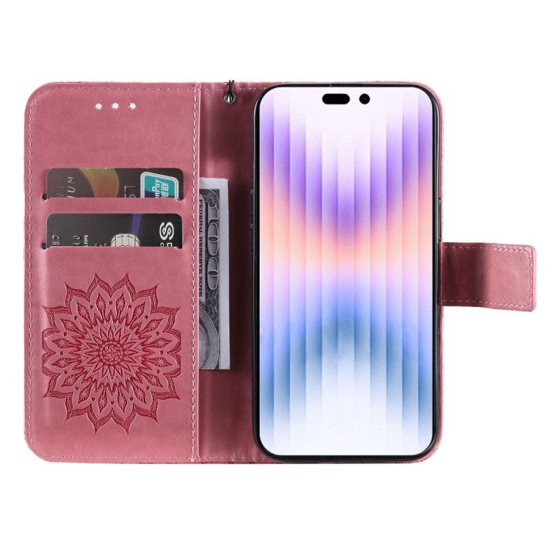 Kotelot iPhone 14 Pro Max Mandala Sun Ja Kaulanauha