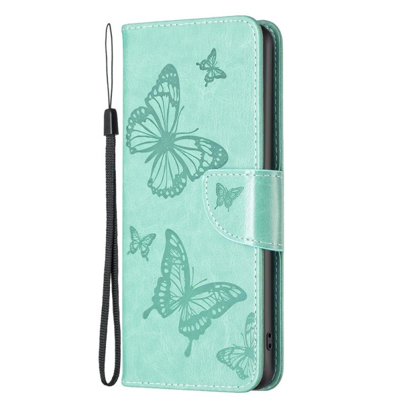 Kotelot iPhone 14 Pro Max Suojaketju Kuori Butterflies Painettu Hihna