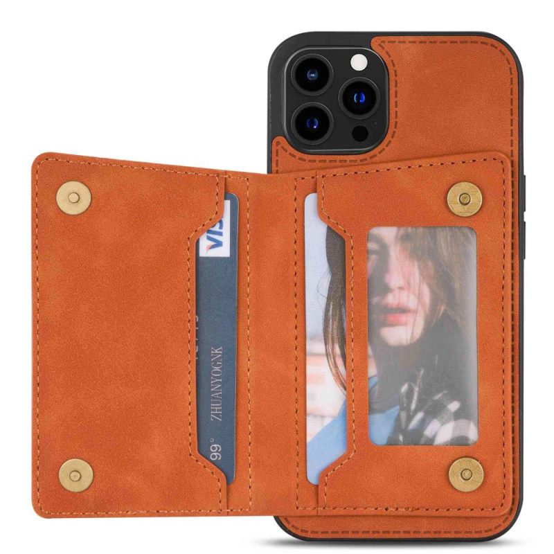 Kuori iPhone 14 Pro Max Lompakkokotelo Hands-free Tukilompakko