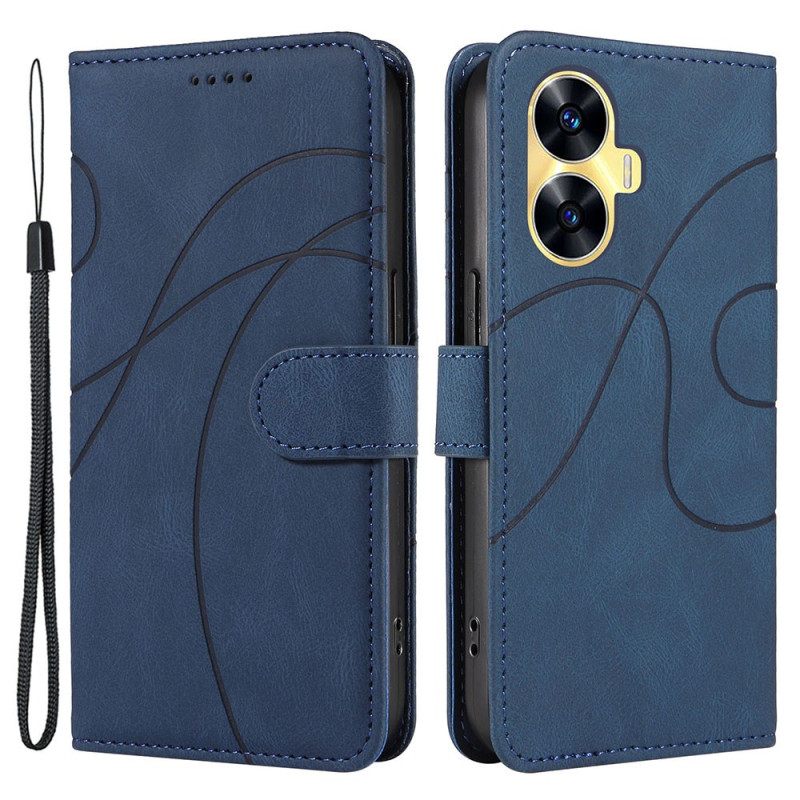 Kotelot Realme C55 Aaltoilevat Viivat Ja Nauha