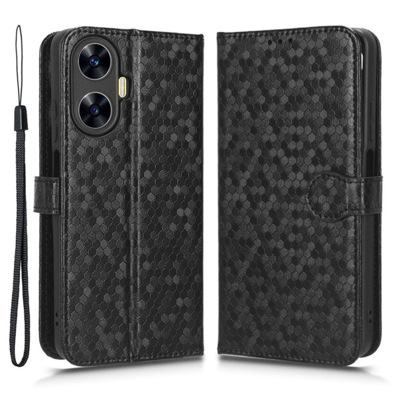 Kotelot Realme C55 Kiiltävät Pisteet Ja Hihna