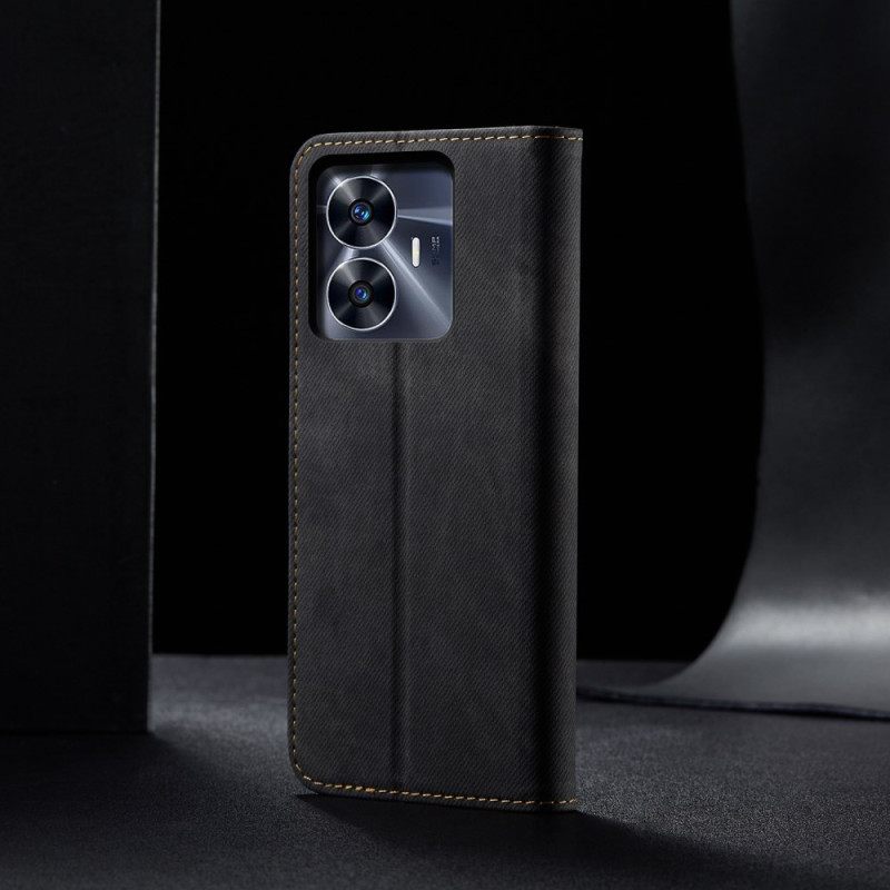 Nahkakotelo Realme C55 Farkkukangas