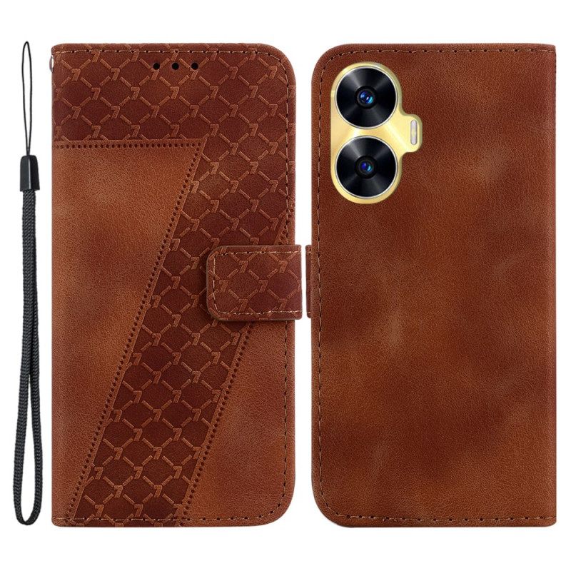 Nahkakotelo Realme C55 Malli 7 Hihnalla