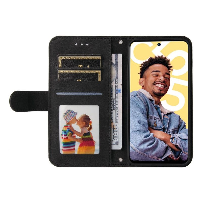 Nahkakotelo Realme C55 Mokkanahkamainen Koristeniitti