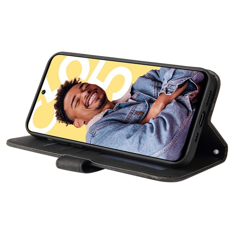 Nahkakotelo Realme C55 Mokkanahkamainen Koristeniitti