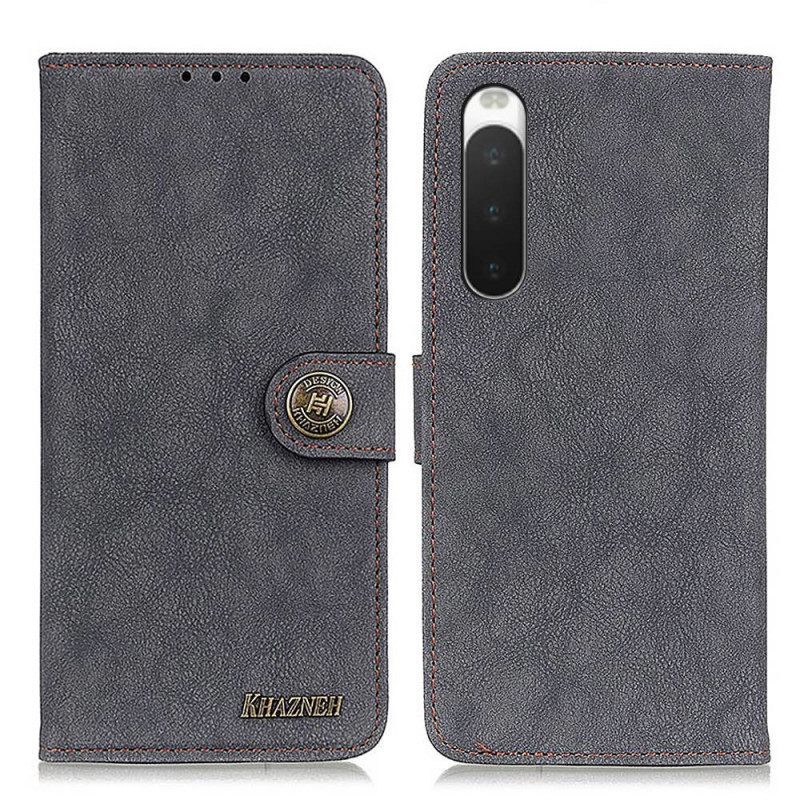 Kotelot Sony Xperia 10 IV Khazneh Vintage Haljasnahka