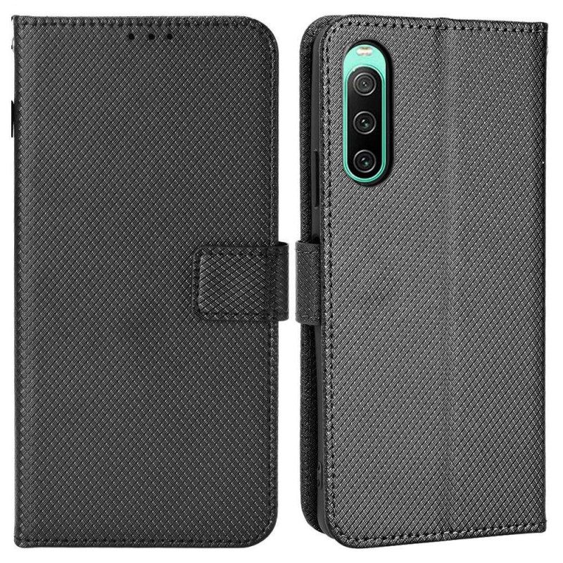 Nahkakotelo Sony Xperia 10 IV Suojaketju Kuori Tyylikäs Keinonahkahihna