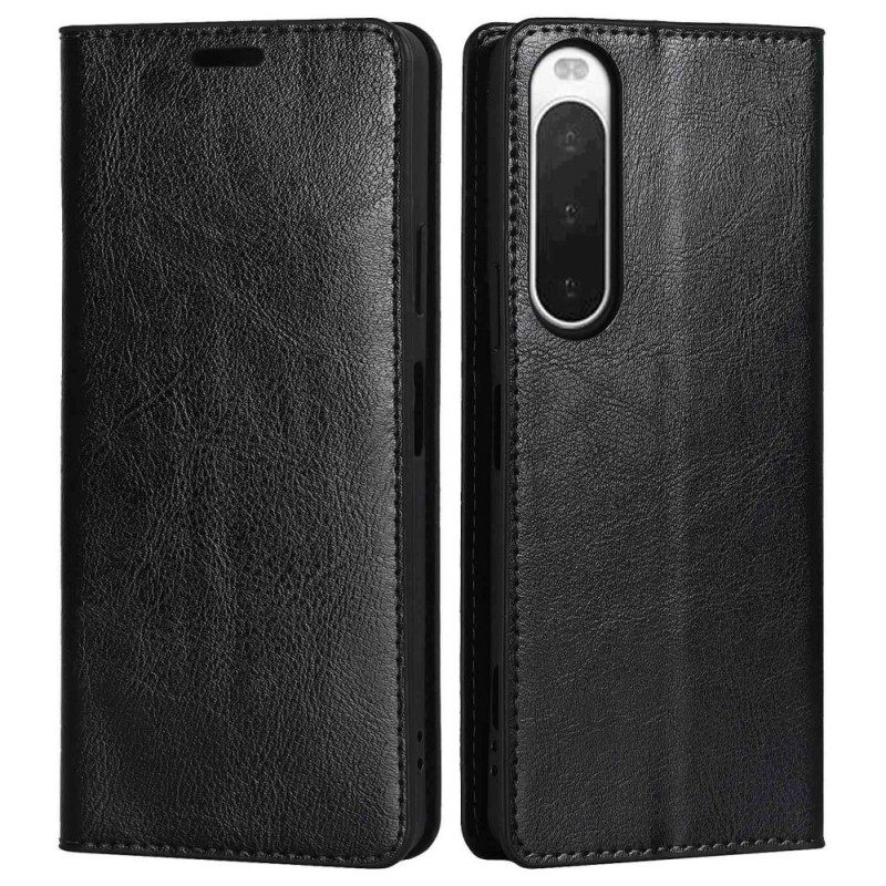 Puhelinkuoret Sony Xperia 10 IV Kotelot Flip Aitoa Nahkaa