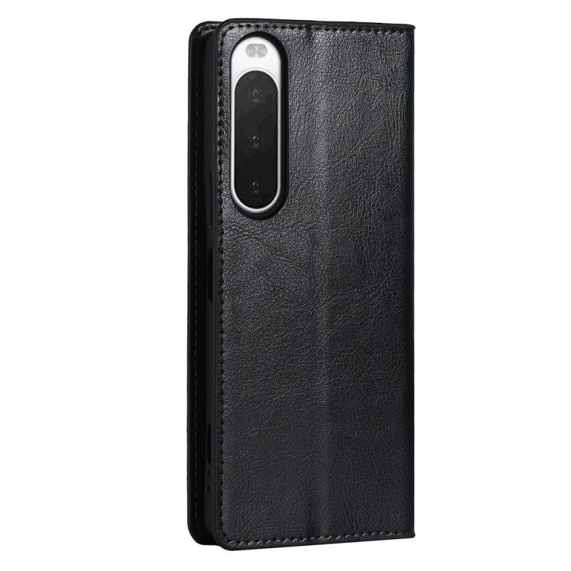 Puhelinkuoret Sony Xperia 10 IV Kotelot Flip Aitoa Nahkaa